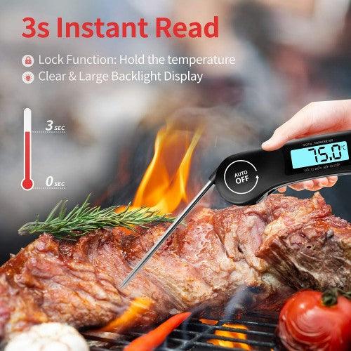 Digital Meat Thermometer, 3s Instant Read Kitchen Thermometer Probe with Reversible Display for BBQ, Beef, Pork, Chicken - Toytexx Digital Meat Thermometer, 3s Instant Read Kitchen Thermometer Probe with Reversible Display for BBQ, Beef, Pork, Chicken - Toytexx
